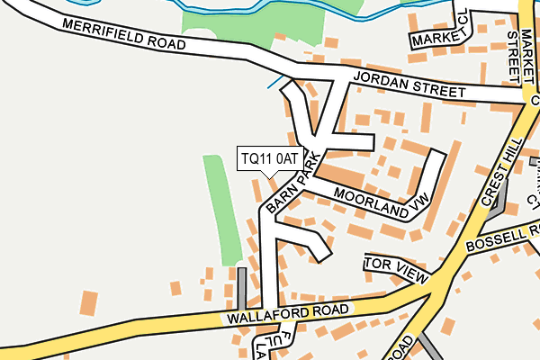 TQ11 0AT map - OS OpenMap – Local (Ordnance Survey)