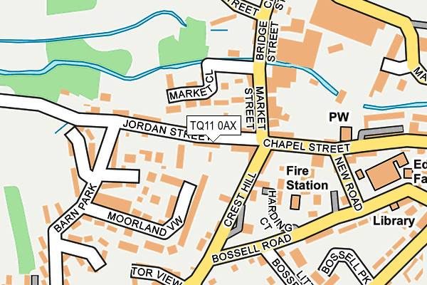 TQ11 0AX map - OS OpenMap – Local (Ordnance Survey)