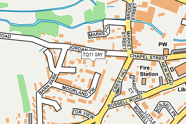 TQ11 0AY map - OS OpenMap – Local (Ordnance Survey)