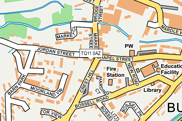TQ11 0AZ map - OS OpenMap – Local (Ordnance Survey)
