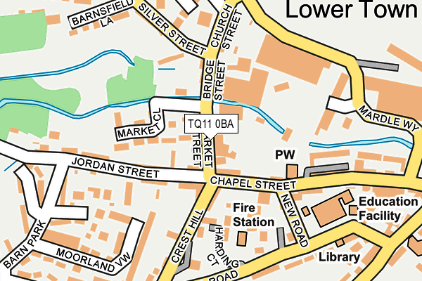 TQ11 0BA map - OS OpenMap – Local (Ordnance Survey)