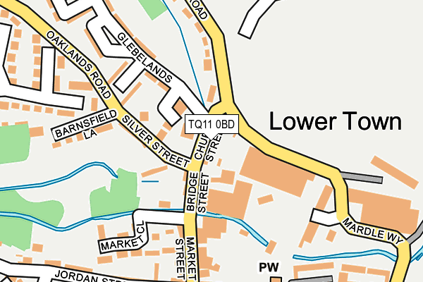 TQ11 0BD map - OS OpenMap – Local (Ordnance Survey)