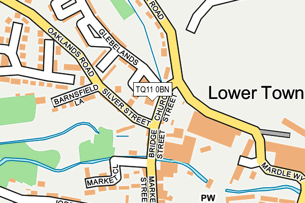 TQ11 0BN map - OS OpenMap – Local (Ordnance Survey)