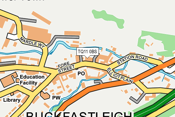 Map of BE BUCKFASTLEIGH C.I.C. at local scale
