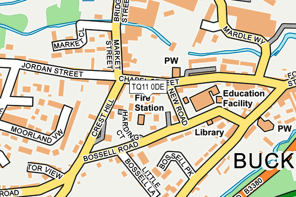 TQ11 0DE map - OS OpenMap – Local (Ordnance Survey)