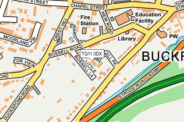 TQ11 0DX map - OS OpenMap – Local (Ordnance Survey)