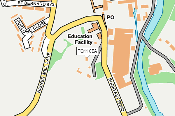 TQ11 0EA map - OS OpenMap – Local (Ordnance Survey)