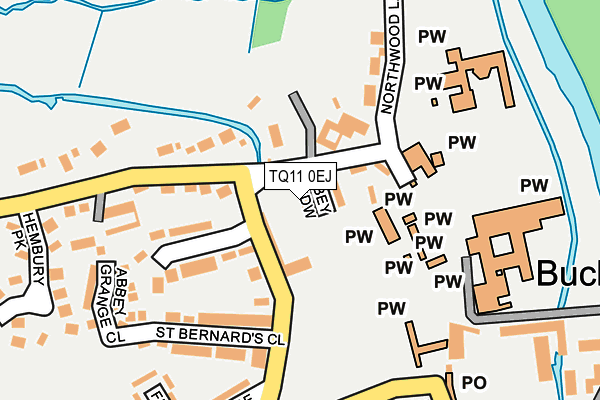 TQ11 0EJ map - OS OpenMap – Local (Ordnance Survey)