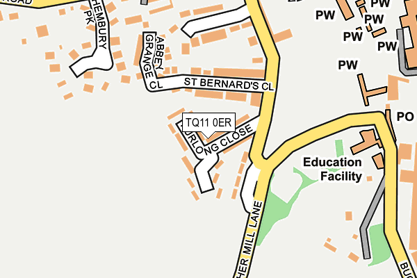 TQ11 0ER map - OS OpenMap – Local (Ordnance Survey)