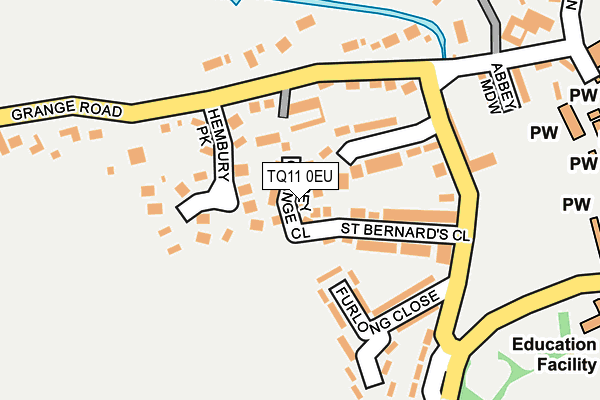 TQ11 0EU map - OS OpenMap – Local (Ordnance Survey)