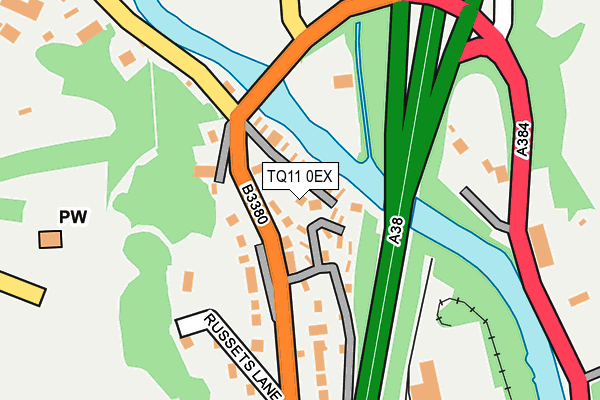 TQ11 0EX map - OS OpenMap – Local (Ordnance Survey)