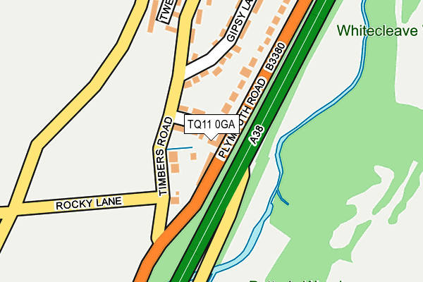 TQ11 0GA map - OS OpenMap – Local (Ordnance Survey)