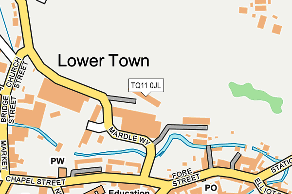 TQ11 0JL map - OS OpenMap – Local (Ordnance Survey)