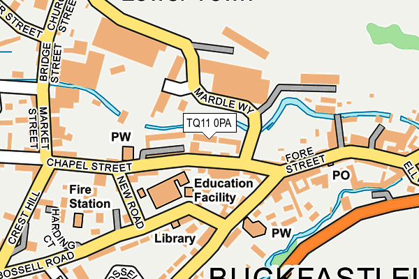 TQ11 0PA map - OS OpenMap – Local (Ordnance Survey)