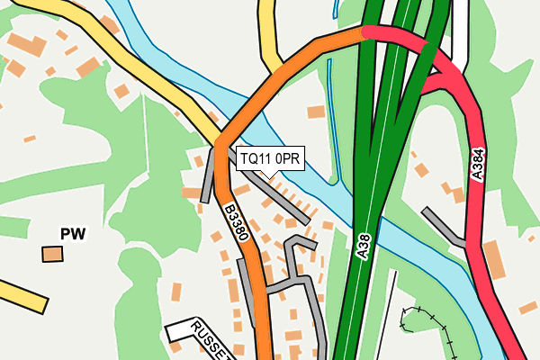 TQ11 0PR map - OS OpenMap – Local (Ordnance Survey)