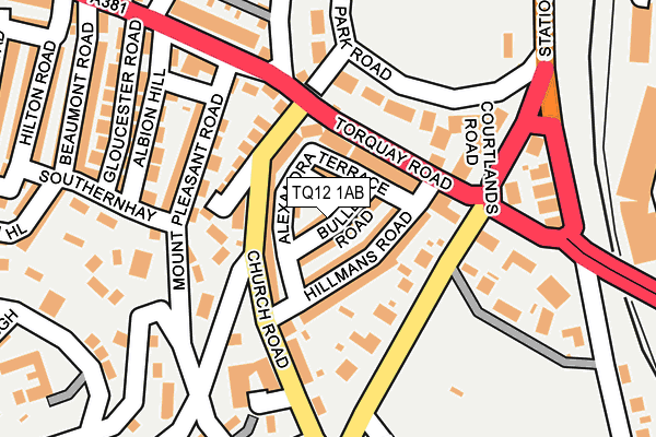 TQ12 1AB map - OS OpenMap – Local (Ordnance Survey)