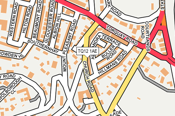 TQ12 1AE map - OS OpenMap – Local (Ordnance Survey)