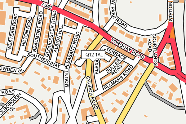 TQ12 1AL map - OS OpenMap – Local (Ordnance Survey)