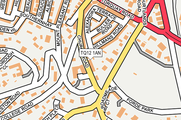 TQ12 1AN map - OS OpenMap – Local (Ordnance Survey)