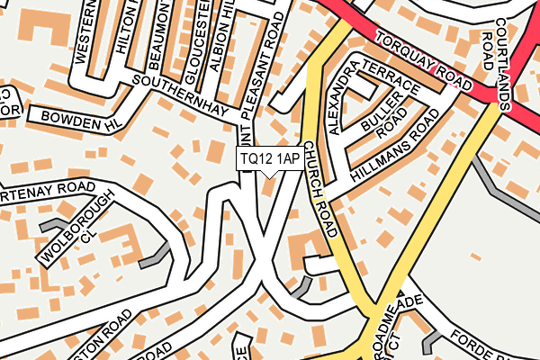 TQ12 1AP map - OS OpenMap – Local (Ordnance Survey)