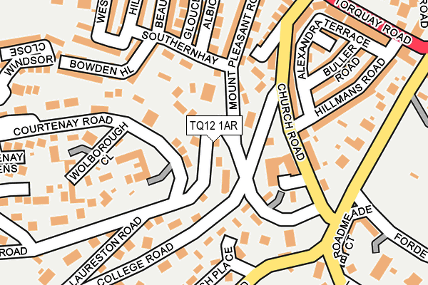 TQ12 1AR map - OS OpenMap – Local (Ordnance Survey)