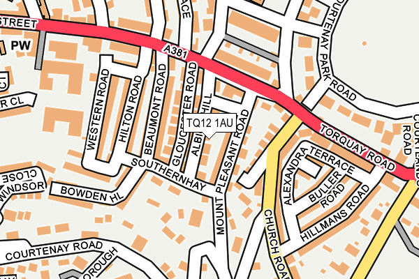 TQ12 1AU map - OS OpenMap – Local (Ordnance Survey)