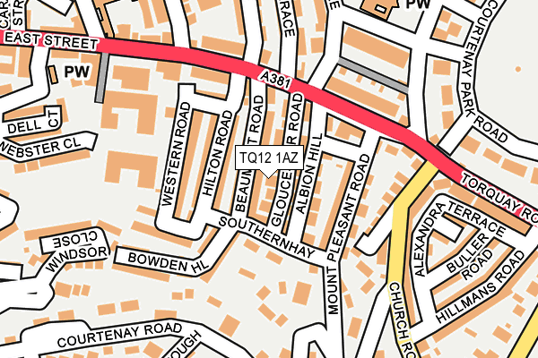 TQ12 1AZ map - OS OpenMap – Local (Ordnance Survey)