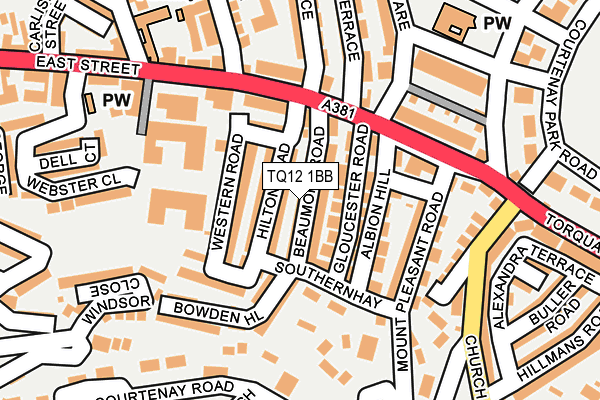 TQ12 1BB map - OS OpenMap – Local (Ordnance Survey)