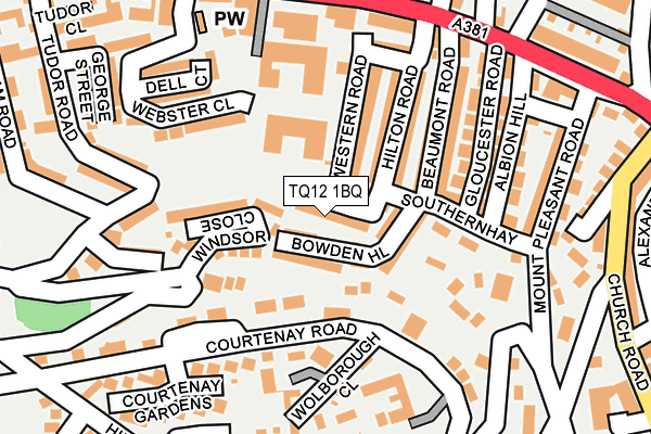 TQ12 1BQ map - OS OpenMap – Local (Ordnance Survey)