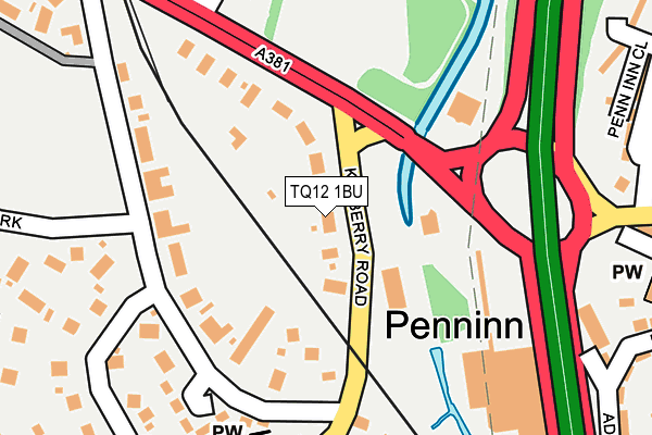 TQ12 1BU map - OS OpenMap – Local (Ordnance Survey)