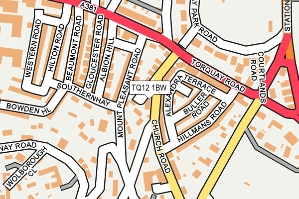 TQ12 1BW map - OS OpenMap – Local (Ordnance Survey)