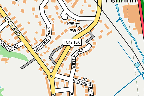 TQ12 1BX map - OS OpenMap – Local (Ordnance Survey)