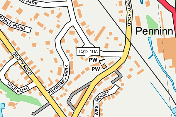TQ12 1DA map - OS OpenMap – Local (Ordnance Survey)