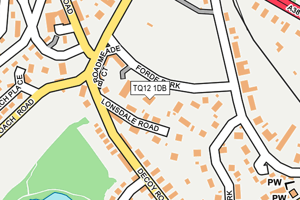 TQ12 1DB map - OS OpenMap – Local (Ordnance Survey)