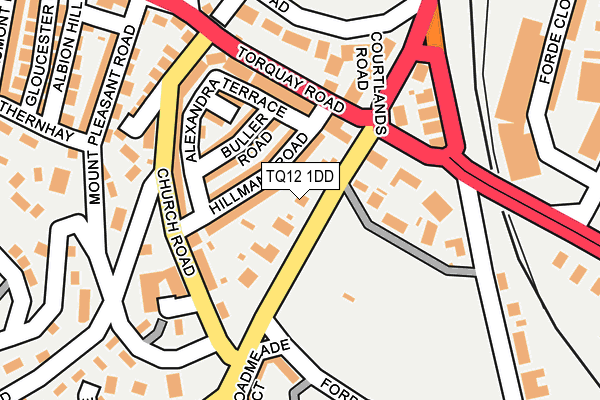 TQ12 1DD map - OS OpenMap – Local (Ordnance Survey)