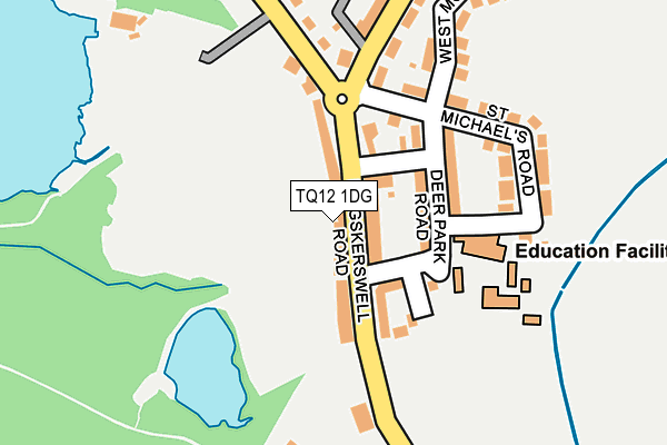 TQ12 1DG map - OS OpenMap – Local (Ordnance Survey)