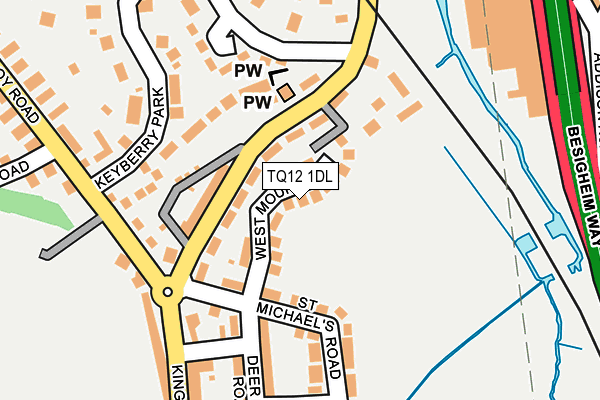TQ12 1DL map - OS OpenMap – Local (Ordnance Survey)