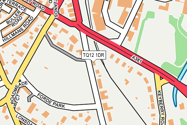 TQ12 1DR map - OS OpenMap – Local (Ordnance Survey)