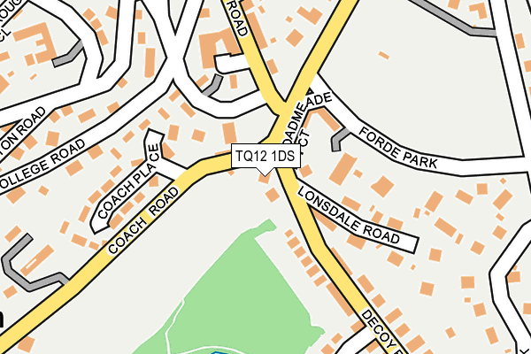 TQ12 1DS map - OS OpenMap – Local (Ordnance Survey)