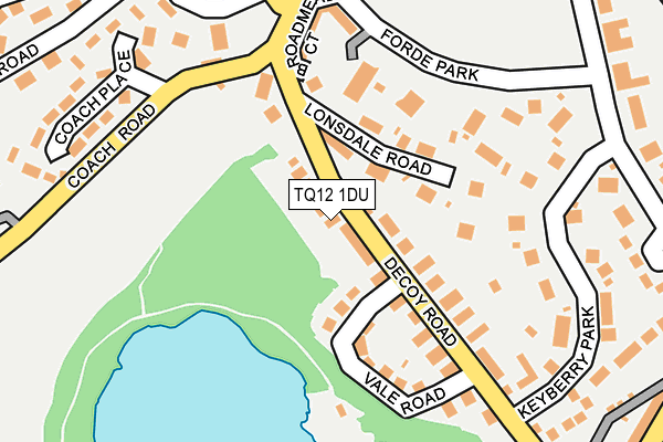 TQ12 1DU map - OS OpenMap – Local (Ordnance Survey)
