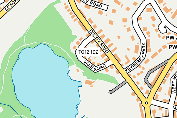 TQ12 1DZ map - OS OpenMap – Local (Ordnance Survey)