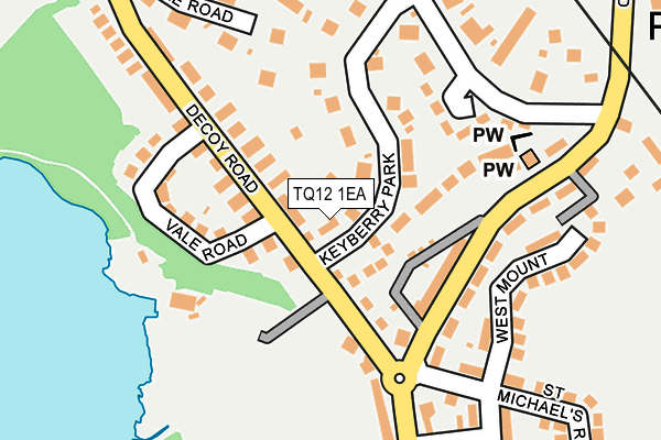 TQ12 1EA map - OS OpenMap – Local (Ordnance Survey)