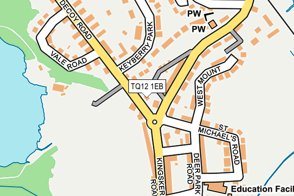 TQ12 1EB map - OS OpenMap – Local (Ordnance Survey)