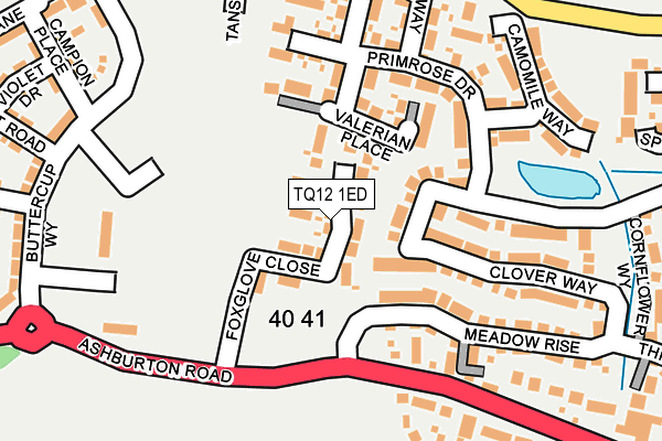 TQ12 1ED map - OS OpenMap – Local (Ordnance Survey)