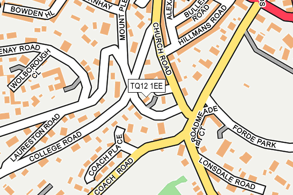 TQ12 1EE map - OS OpenMap – Local (Ordnance Survey)