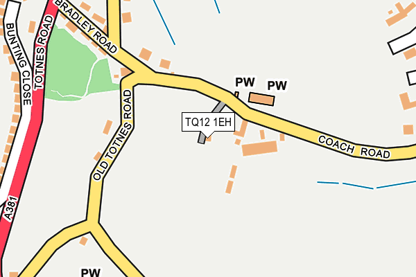 TQ12 1EH map - OS OpenMap – Local (Ordnance Survey)