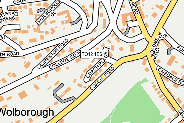 TQ12 1ES map - OS OpenMap – Local (Ordnance Survey)