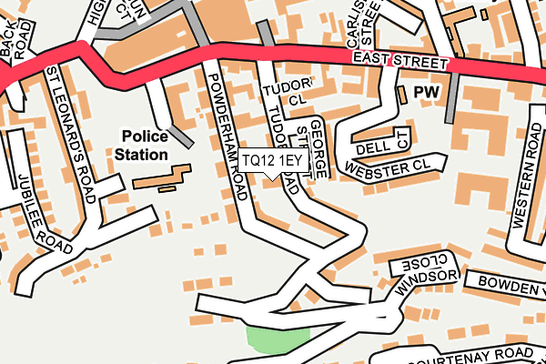 TQ12 1EY map - OS OpenMap – Local (Ordnance Survey)