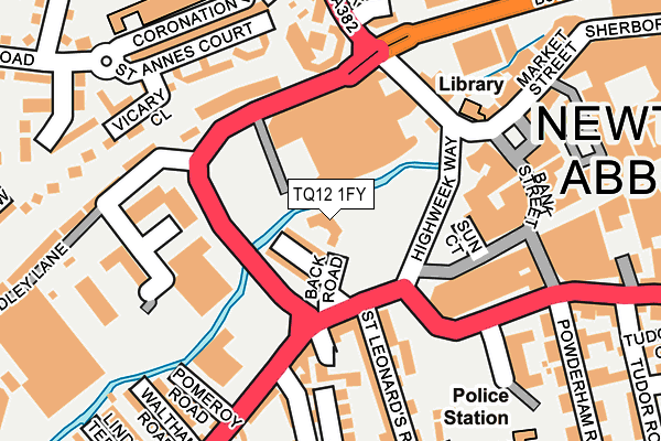 TQ12 1FY map - OS OpenMap – Local (Ordnance Survey)
