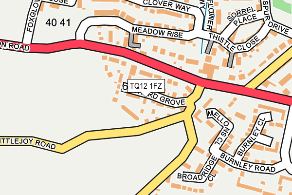 TQ12 1FZ map - OS OpenMap – Local (Ordnance Survey)